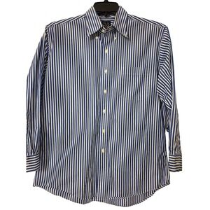 Jos. A. Bank Executive Collection Blue Striped Long Sleeve Dress Shirt